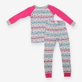 Grey Heart Pyjamas Pink Lining