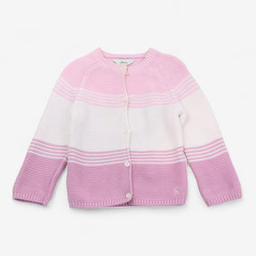 Cardigan knit pink stripe