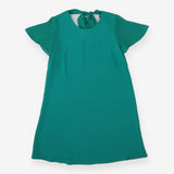 Teal Madelyn Swing Dress – Sheer Sleeves & Bow Bac