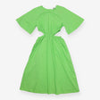 Bright green cut out waist midi sundress