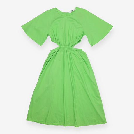 Bright green cut out waist midi sundress