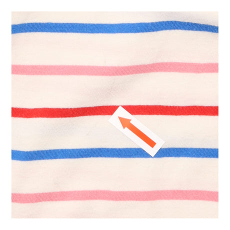 Pink Blue White Striped Cotton Breton Top