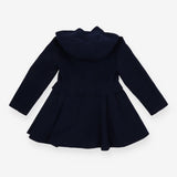 Peplum Navy Coat Pleated Skirt Silver Buttons