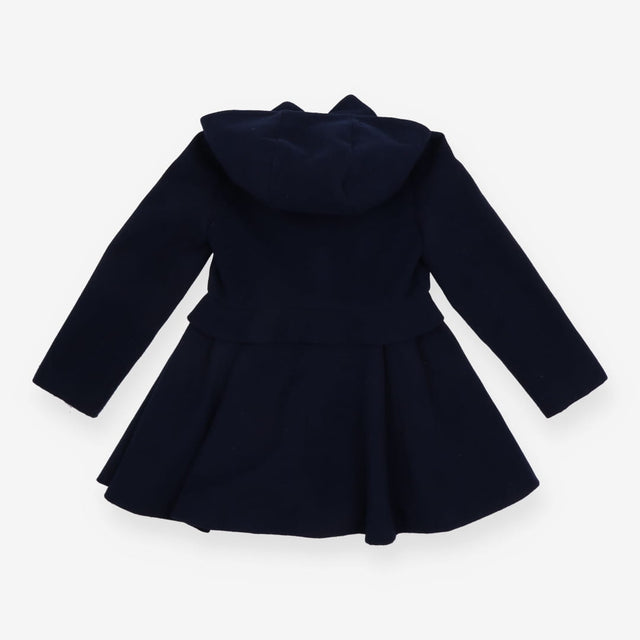 Peplum Navy Coat Pleated Skirt Silver Buttons