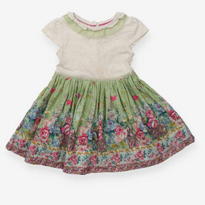 Dress Green Bunny Meadow with Tulle Collar