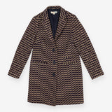 Amelia Chevron Wool Coat Purple Taupe