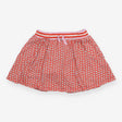Skort Red Daisies with Striped Waistband
