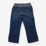 Jeans navy and grey waistband with heart knees