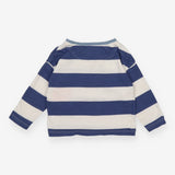 T-shirt long sleeve blue and white striped orange 