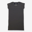 Dress Navy Blue Cream Stripe Short Sleeve