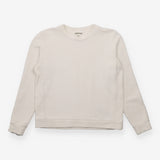 Ribbed Long Sleeve Crew Neck Sweatshirt Off White
