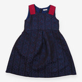 Primigi jacquard Dress Navy dark pink shoulder 