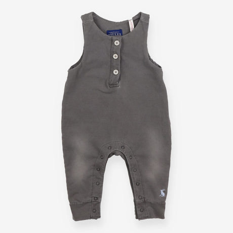 Romper Dungarees grey with white buttons