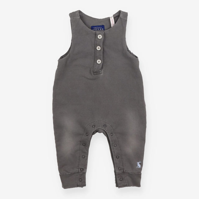 Romper Dungarees grey with white buttons