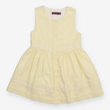 Sleeveless Summer Dress Yellow and White Strips wi