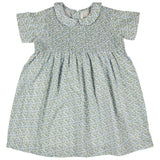 Smock Peter Pan collar dress -Ditsy Blue