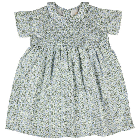 Smock Peter Pan collar dress -Ditsy Blue
