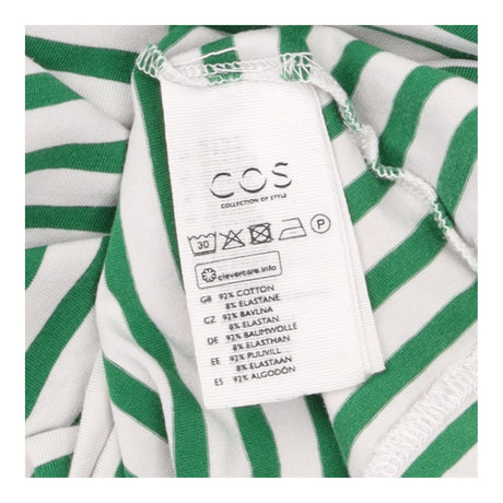 Breton Top Green White Stripe Wide Neck Cotton