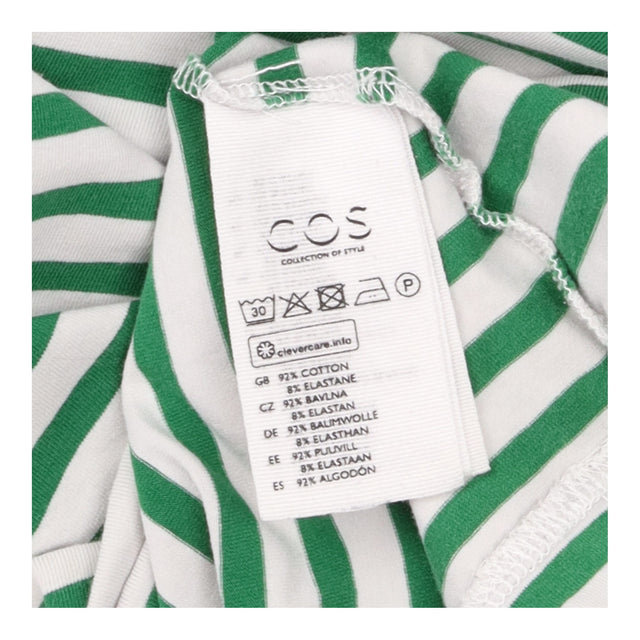 Breton Top Green White Stripe Wide Neck Cotton