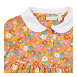 Dress orange white collar apple pears flowers