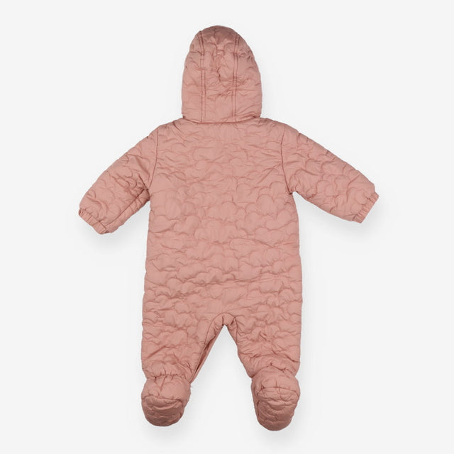 Pramsuit pink cloud stitching 