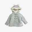 Grey Knitted Fleece lined button Cardigan