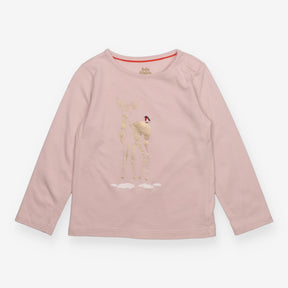 T-shirt long sleeve pink deer