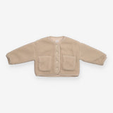Sherpa Cardigan with Pockets and Poppers Cream