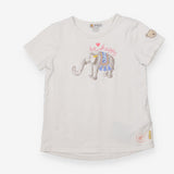 Tee white SS elephant Be Happy