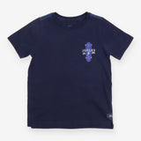 Tee Navy Skateboard 1989 in front and Skate in the