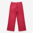 Cropped Trousers Berry Red Corduroy Scalloped Pock