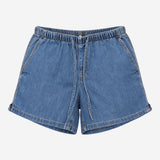 Shorts Blue Denim Elasticated Drawstring Waist