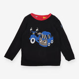 Reversible T Shirt Red, Black Lining with Fun Cars