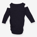 Isabella Oliver Navy Polka Dot Cut‑Out Long Sleeve