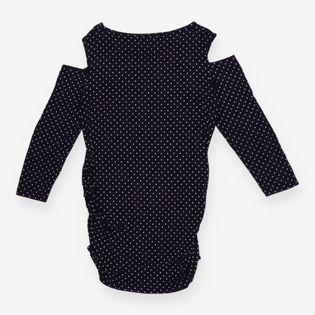 Isabella Oliver Navy Polka Dot Cut‑Out Long Sleeve