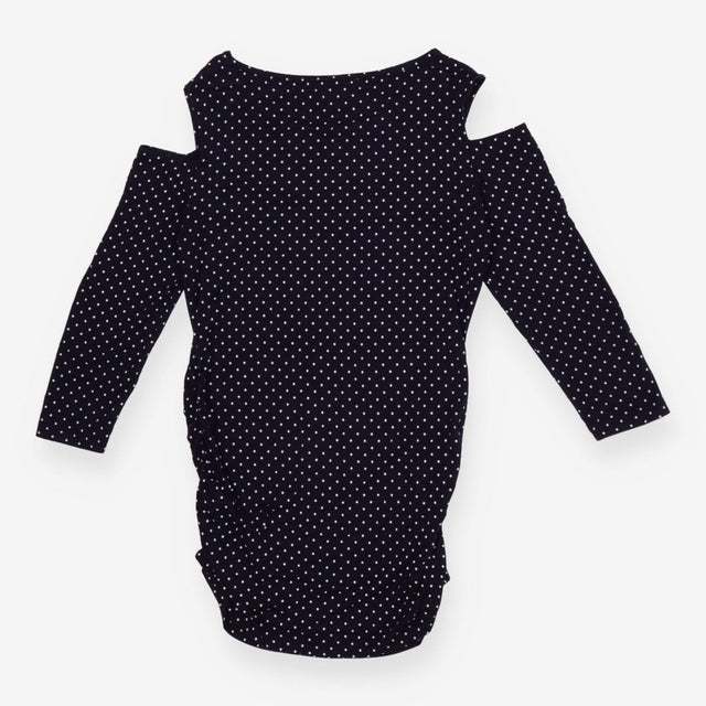 Isabella Oliver Navy Polka Dot Cut‑Out Long Sleeve