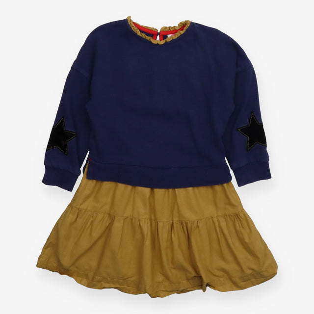 Dress long sleeve navy and yellow
