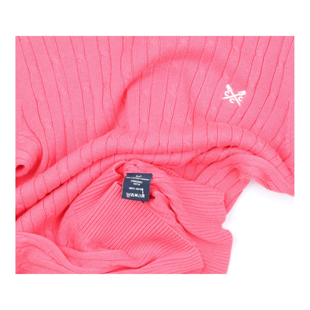Jumper Pink Cable Knit Long Sleeve Crew Neck