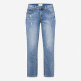 Jeans Slim Boyfriend Distressed Denim Light Blue