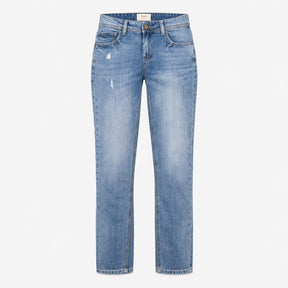 Jeans Slim Boyfriend Distressed Denim Light Blue