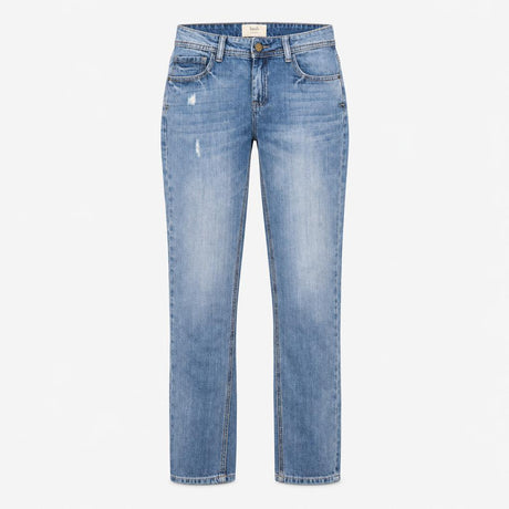 Jeans Slim Boyfriend Distressed Denim Light Blue