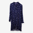 Navy Long Sleeve Midi Shirt Dress Waist Tie Matern