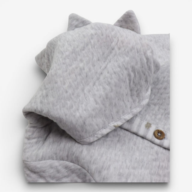 Jacket Grey Button Up Striped Dino Lining