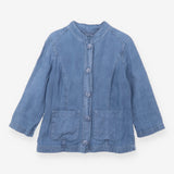 Linen Jacket Navy Blue Bullfinch Button Front