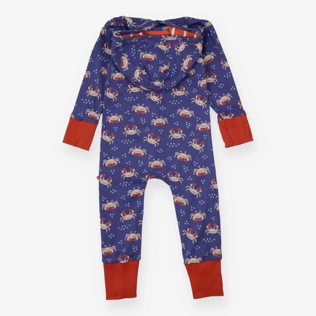 Onesie blue crab with orange cuffs