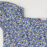 Dress SS blue floral woven