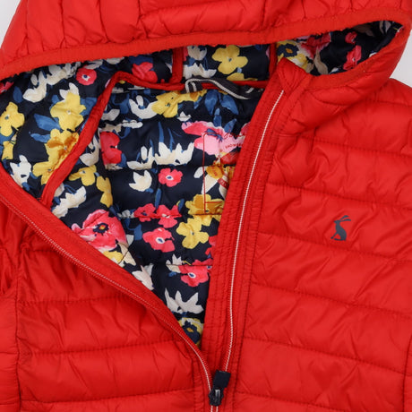 Puffa coat red floral  lining
