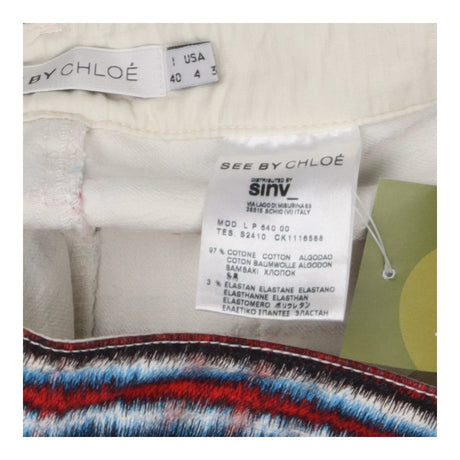 See by Chloé Blue Red Plaid Skinny Jeans