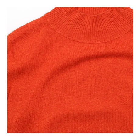 Jumper Rust Orange Wool Cashmere Blend Funnel Neck