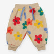 Fleece Trouser Light Brown with Flowers